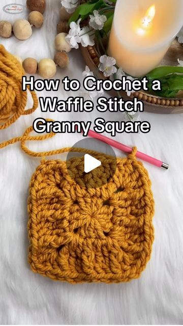 Nicole Riley - Crochet Patterns & Tutorials🧶 on Instagram: "How to Crochet the Waffle Stitch Granny Square ❤️ If you love or always wanted to try the waffle stitch then this granny square version is for you!  You can now learn it step by step on my YT Channel and my site NickisHomemadeCrafts.com 🧶 By the way, I have a new free pattern coming your way on Wednesday using this exact technique. So learn it now to be ready for the free pattern!  ❤️ See the LINK in my BIO or My IG Stories for the full tutorial  ❤️ Remember to save the post (bookmark) and share it (airplane) with your crochet friends . . . Yarn: @premieryarns Hook: @knittingfever . . . . #crochet #nickishomemadecrafts #crochetpattern #crochetersofinstagram #crochetaddict #crochettips #crochetwafflestitch #wafflestitch #crochetg Waffle Stitch Square, Crochet Waffle Stitch, Granny Square Tutorial, Waffle Stitch, Granny Squares Pattern, Granny Square, Crochet Stitches, Free Pattern, Crochet Patterns