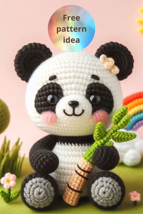 Create a lovable crochet panda with this detailed amigurumi pattern! Ideal for gifts or decor, this charming panda is perfect for crochet enthusiasts. Panda Crochet Pattern, Crochet Panda, Crochet Amigurumi Free Patterns, Pattern Free, Amigurumi Free Pattern, Baby Blanket Crochet, Crochet Crafts, Amigurumi Pattern, Crochet Toys