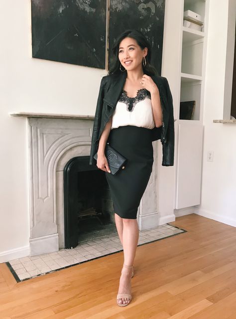 Stylish Black Pencil Skirt Outfit Ideas - Extra Petite Black Pencil Skirt Outfit Ideas, Pencil Skirt Outfit Ideas, Black Pencil Skirt Outfit, Pencil Skirt Tutorial, Pencil Skirt Outfit, Satin Pencil Skirt, Skirt Outfit Ideas, Skirt Diy, Pencil Skirt Casual