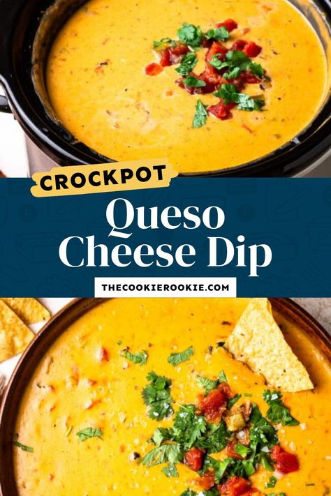 Crockpot Nachos, Queso Cheese Dip Recipe, Creamy Cheese Dip, Chili Con Queso Dip, Crockpot Queso, Queso Dip Crockpot, Crock Pot Queso, Queso Cheese Dip, Nachos Cheese Recipe