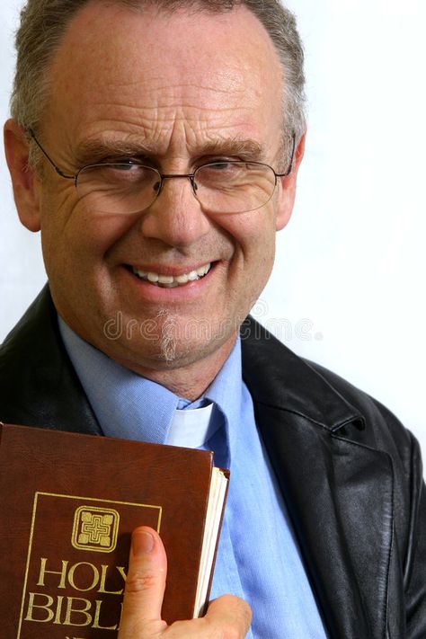 Smiling Pastor. Man dressed as a Pastor in a leather coat holding his bible #Sponsored , #Sponsored, #ad, #Pastor, #dressed, #holding, #Man Holding Bible, Women Pastors, Black Beard, Usa Pictures, Modern Graphic Art, Scammer Pictures, High Priest, Old Testament, New Testament