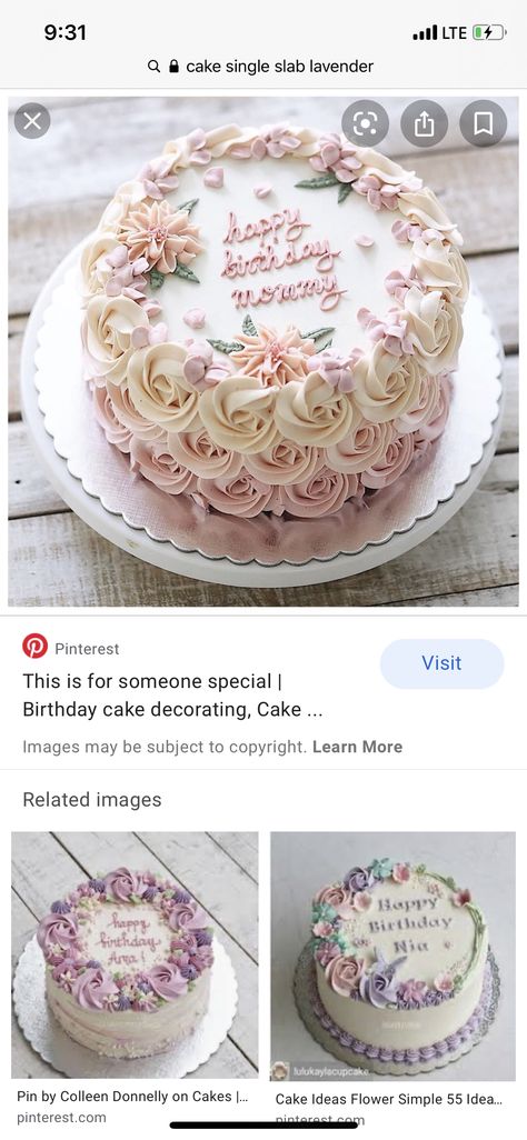 Simple Rosette Cake, Cake With Rosettes, Rosette Birthday Cake, Rosette Cake, Cupcake Cake Designs, Cupcake Ideas, Rose Cake, Cool Birthday Cakes, Soft Classic