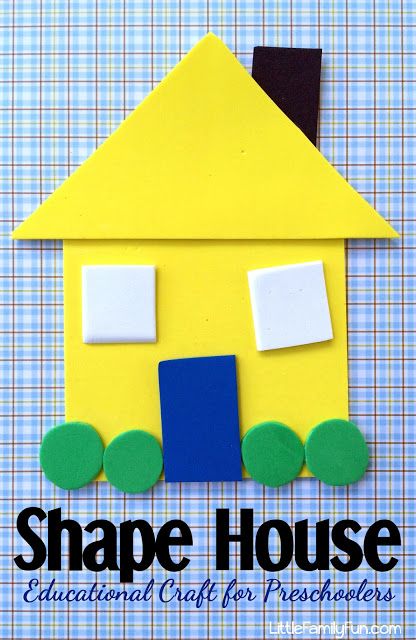 Kids Shapes, Shape House, Craft For Preschoolers, Storytime Crafts, House Craft, First Day Of School Activities, Learning Shapes, Paper Flower Crafts, Shapes Activities