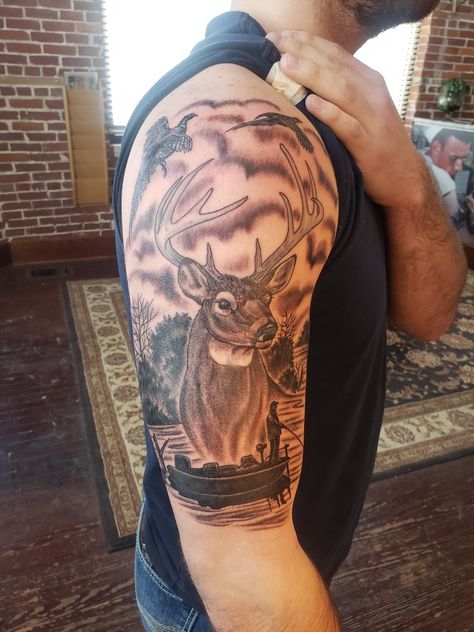 Country Tattoos For Guys, Hunting Tattoos For Guys, Hunting Tattoos, Nature Tattoo Sleeve, Southern Turkey, Country Tattoos, Nature Tattoo, Automotive Mechanic, Dad Tattoos