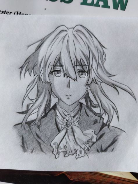 Violet Evergarden Drawing Pencil, Violet Evergarden Sketch, Violet Evergarden Drawing, January Art, Magus Bride, Ancient Magus Bride, The Ancient Magus Bride, Garden Drawing, Violet Evergarden