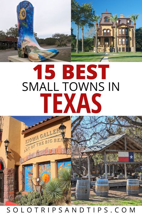 15 Best small towns in Texas, including Wimberley, Port Aransas, Alpine, and Gruene. Travel Bucket Lists, Texas Vacation, Texas Adventure, Travel Texas, Texas Living, Texas Places, Texas Vacations, Texas Towns, Travel Journey