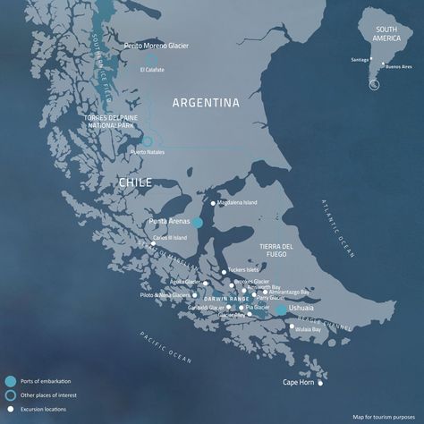 Beagle Channel America Trip, Cape Horn, Punta Arenas, World Cruise, Ushuaia, Location Map, Queen Mary, Cruises, On Board