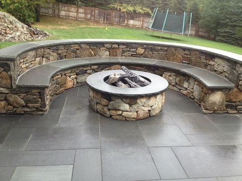 Pool Patio Pavers, Brick Patterns Patio, Outdoor Fire Pit Designs, Christmas Patio, Concrete Patios, Backyard Seating, Fire Pit Seating, For Christmas, Stone Bench