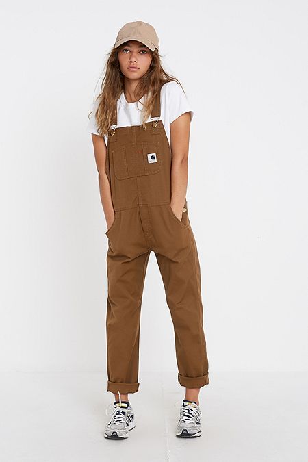 Carhartt WIP Straight Leg Brown Dungarees Carhartt Overalls Women, Carhartt Overalls Outfit, Brown Dungarees, Carhartt Women's Outfit, Big Closet, Carhartt Overalls, Casual Playsuit, Overalls Outfit, Dream Outfits