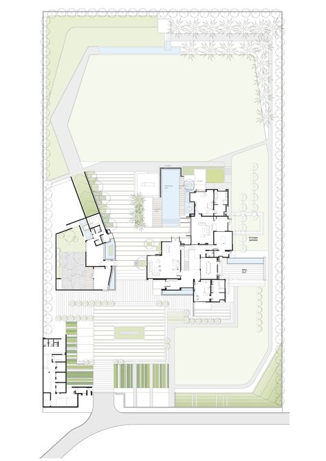 Image 19 of 25 from gallery of F3 Farmhouse / DADA & Partners. Site Plan Classic House Plans, Interior Architecture Sketch, Site Plan Design, Plan Image, Interior Design Renderings, Interior Architecture Drawing, House Plans One Story, Farmhouse Landscaping, Villa Plan