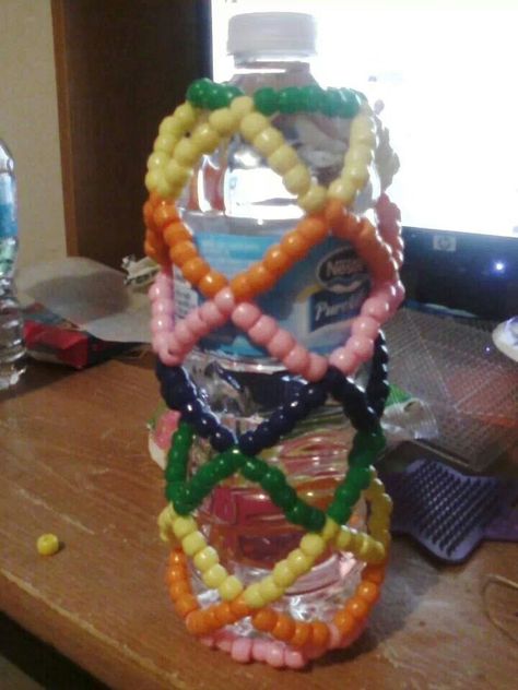 Kandi Water Bottle Holder, Crystal Holder Necklace, Kandi Inspiration, Kandi Necklace, Kandi Inspo, Diy Kandi, Band Ideas, Loom Band, Kandi Ideas