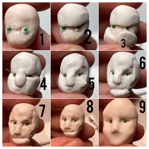 Face sculpting take lots of patience and practice #sculpting #face #claycraft #artwork #wip Sculpted Faces Clay, How To Sculpt A Face With Clay Step By Step, Clay Doll Face Tutorial, How To Make Doll Faces Polymer Clay, Sculpting Face, Sculpting A Face In Clay, Face Sculpting, Face Tutorial, Clay Idea