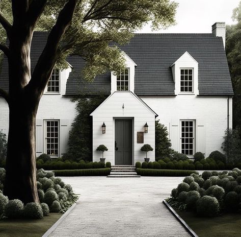 Best White Exterior Paint Colors, Farmhouse Cottage Living Rooms, Cottage Living Room Decor, White Exterior Paint Colors, England House, White Exterior Paint, British House, Home Styles Exterior, Exterior House Remodel