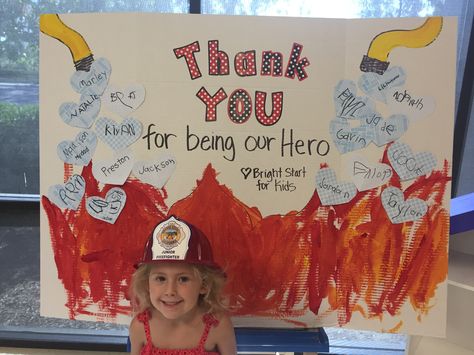 Thank you card for firefighter visit Firefighters Art Preschool, Fireman Thank You Ideas, Firefighter Appreciation Gifts From Kids, Fireman Thank You Card, Fire Fighter Thank You, Fire Fighter Thank You Card Preschool, Fireman Thank You Card Preschool, Thank You Card For Firefighters, Firefighter Cards From Kids