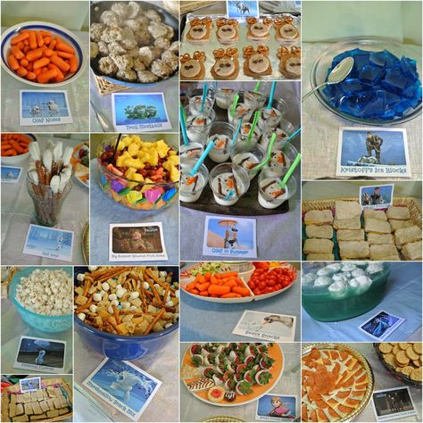 Disney Frozen Birthday Party Food, Frozen Birthday Food, Olaf Summer Party, Frozen Themed Food, Frozen Birthday Party Food, Sacrificial Love, Frozen Party Food, Olaf Summer, Olaf Party