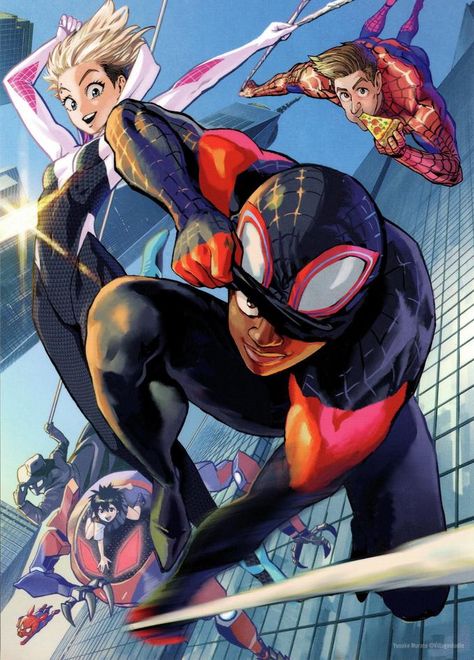 Spider-man: Into the Spider-verse by Yusuke Murata Yusuke Murata, Art Spiderman, Kabir Singh, Image Spiderman, Into The Spider Verse, One Punch Man Manga, Spiderman Artwork, Marvel Spiderman Art, Verse Art