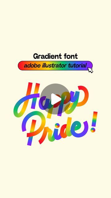 Adobe Illustrator Typography, Instagram Gradient, Illustrator Tips, Illustrator Typography, Logo Tutorial, Adobe Tutorials, Gradient Logo, Happy Pride Month, Adobe Illustrator Tutorials