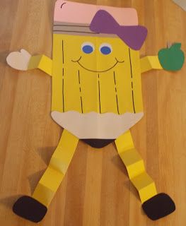 The Teacher's Backpack: Pencil Person Craftivity Back To School Crafts For Kids, Welcome To Preschool, August Crafts, September Crafts, Pencil Crafts, School Kids Crafts, Welcome To School, K Crafts, Back To School Art