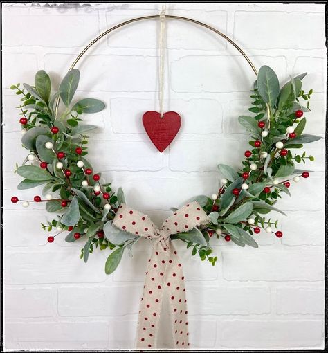 Wreaths For Valentines Day, Handmade Valentines Decorations, Wooden Heart Wreath, March Decorating Ideas Home, V Day Decor, Valentine's Wreath Diy, Modern Farmhouse Valentines Decor, Diy Valentines Day Decor, Valentine’s Day Wreath Diy