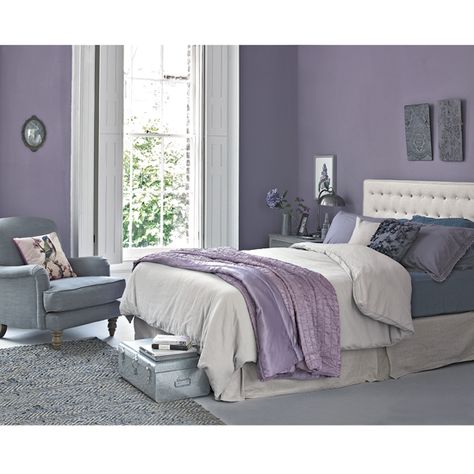 How to work the Lilac and Grey colour scheme into your home | Ideal Home Bedroom Colors Purple, Lilac Bedroom, Restful Bedrooms, Stylish Bedroom Design, Purple Bedrooms, Purple Bedroom, Purple Rooms, Bedroom Wall Colors, Grey Room