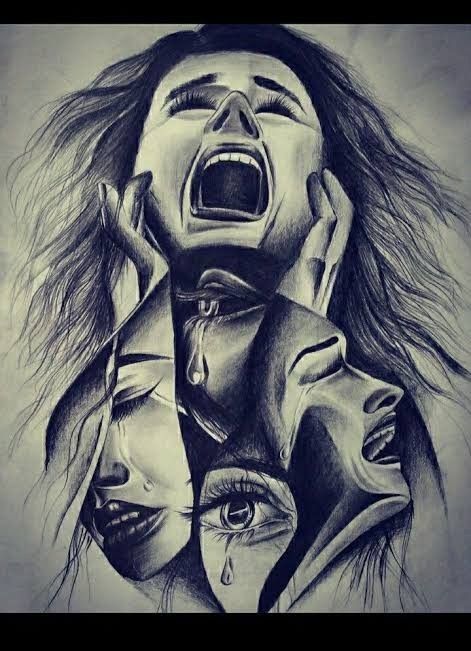 Female Life Drawing, Emotional Painting, Drawing Competition, Portraiture Painting, Cool Pencil Drawings, Meaningful Drawings, Deep Art, Dark Art Drawings, Dark Art Illustrations