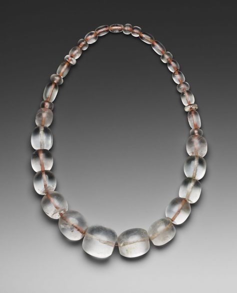 Necklace, c. 800 B.C.; Rock crystal Rock Crystal Jewelry, Rock Crystal Necklace, Ancient Jewels, Necklace C, Diamond Girl, Square Crystal, The Art Institute Of Chicago, Historical Jewellery, Necklace Antique