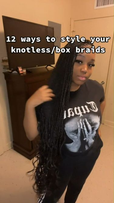 12 ways to style ur knotless/box braids😆 Knotless Box Braids Aesthetic, Box Braids Aesthetic, Ways To Style Braids, Braids Aesthetic, Braids Fashion, Hairstyles Curled, Boho Braided Hairstyles, Curled Ends, Black Kids Braids Hairstyles