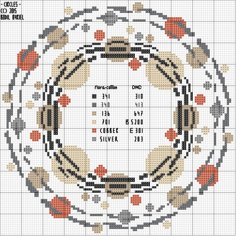 Circles | bodilbroderi.dk Pixel Circle, Round Border, Circle Borders, Central Idea, Chocolate Flowers, Chocolate Decorations, Border Pattern, Cross Stitch Patterns Free, Embroidery Hoop Art