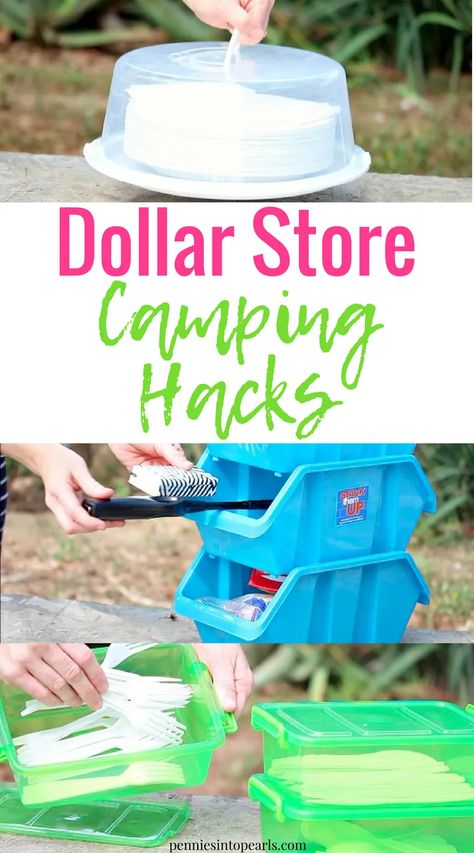 Quick and Easy Dollar Store Camping Hacks Dollar Store Camping Hacks, Dollar Store Camping, Camping Hacks With Kids, Zelt Camping, Camping Bedarf, Camping Diy, Comfortable Camping, Camping Hacks Diy, Lake Food Ideas Summer