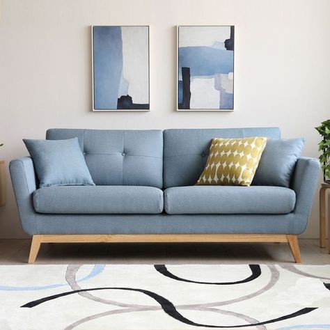 Blue Sofa Living, Blue Sofas Living Room, Luxury Sofa Living Room, Sitting Room Design, Wooden Sofa Set Designs, Wooden Sofa Designs, Modern Sofa Living Room, Unique Sofas, Couch Design