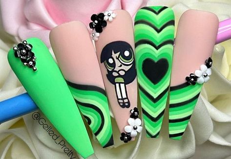 Cartoons Nails, Bff Ideas, Nails Disney, Beauty Nails Design, Nails Design With Rhinestones, Pointed Nails, Pretty Nail Art Designs, Cartoon Photo, Dope Makeup