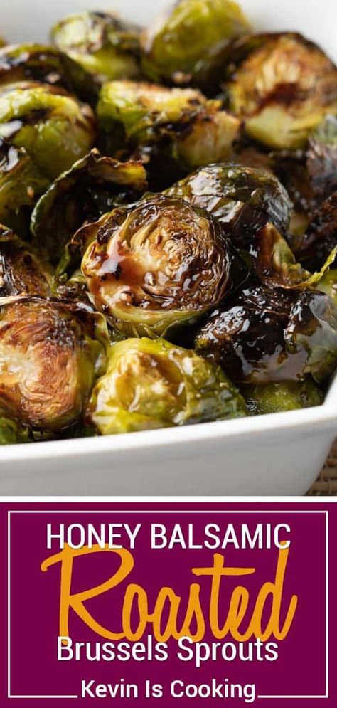 These beautifully caramelized roasted Brussels sprouts get lots of flavor after roasting with a toss in balsamic vinegar and honey. Will convert any hater! Balsamic Brussel Sprouts, Fried Brussel Sprouts, Brussel Sprout Recipes Roasted, Roasted Sprouts, Bacon Brussel Sprouts, Honey Balsamic, Roasted Brussels Sprouts, Roasted Brussel, Sprout Recipes