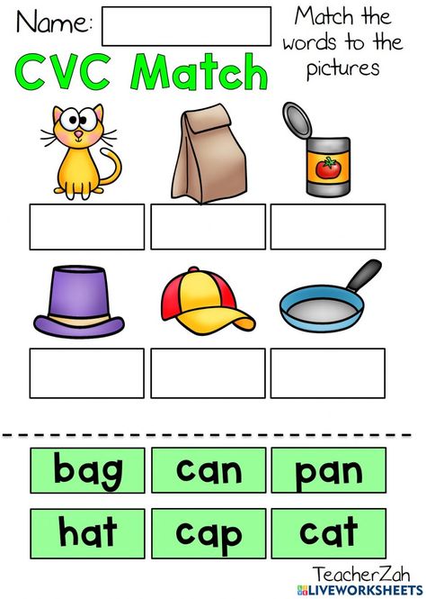 Cvc For Kindergarten Free Printable, Cvc For Kindergarten, Cvc Worksheets First Grade, Cvc Am Words Worksheets, An Words Worksheets, At Words Worksheets, Cvc Activities Kindergarten, Writing Cvc Words Worksheets, Cvc Words Activities