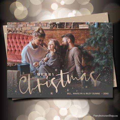 Gold Merry Christmas Holiday Photo Cards Family Christmas Greetings, Merry Christmas Card Photo, Merry Christmas Family, Christmas Holiday Photos, Merry Christmas Photos, Christmas Card Inspiration, Beautiful Christmas Cards, Merry Christmas Greetings, New Year Greeting Cards