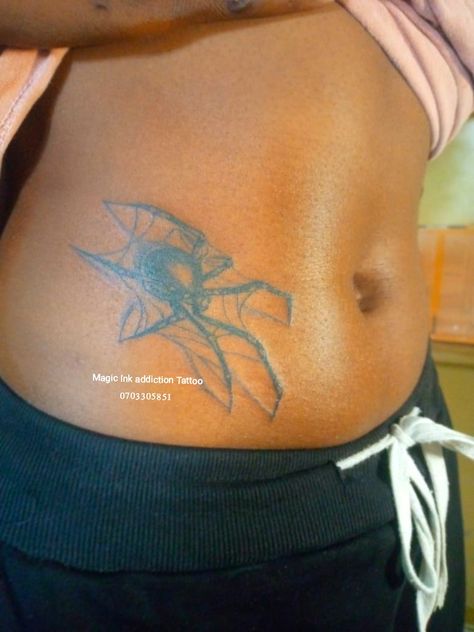 This is ladies spider tattoo on stomach Spider Tattoo On Stomach, Spider Stomach Tattoo, Womb Tattoo, Tattoo On Stomach, Tattoo Spider, Stomach Tattoo, Spider Tattoo, Stomach Tattoos, Tattoo On