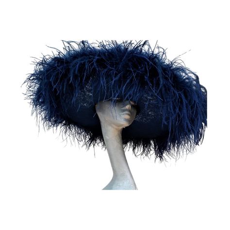 The most fabulous extra large feature hat in Navy with a mass of ostrich feathers in a boa formation a truly stunning masterpiece by Marie-Anne of Hats2go a statement piece for an daring Mother of the bride or a stand out in the crowd piece at Ascot. This hat can be made in many more colours so please email me if you are interested in ordering another colour. Emma Heaven - Online Magazine did a fabulous photoshoot using one of my Designs the fabulous Black Huge Ostrich feather boa hat which is n Ostrich Feather Hat, Fabulous Photoshoot, Black Birdcage Veils, Feather Hats, Modern Hat, Large Hat, Ascot Hats, Hat Base, Birdcage Veil