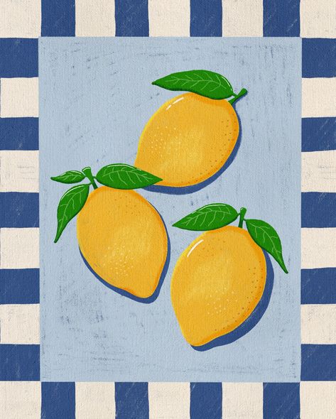 a fresh batch of summer illustrations for your timeline! 🍋✨i can’t decide which color i like best! which one is your favorite? #foodillustration #illustrationofinstagram #foodartist #foodart #fruitart #summerillustration Food Painting Ideas Easy, Summer Fruit Illustration, Retro Fruit Illustration, Food Painting Easy, Cute Lemon Drawing, Simple Fruit Painting, Easy Colorful Drawings, Lemon Art Illustration, Fruit Painting Easy