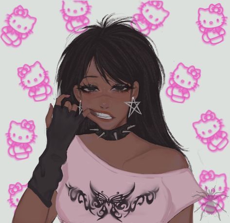 Girl Aesthetic Pfp, Aesthetic Pfp, Kitty Wallpaper, Hello Kitty Wallpaper, Hello Kitty, Kitty, Tattoos, Hair, Anime