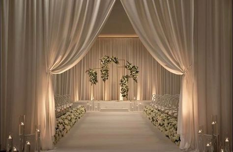 Wedding Venue Drapes, Wedding Decorations Hall, Lounge Wedding Reception, Church Decorations Wedding, Wedding Foyer, Wedding Ballroom Decor, Event Space Decor, Content Room, Ceremony Decorations Indoor