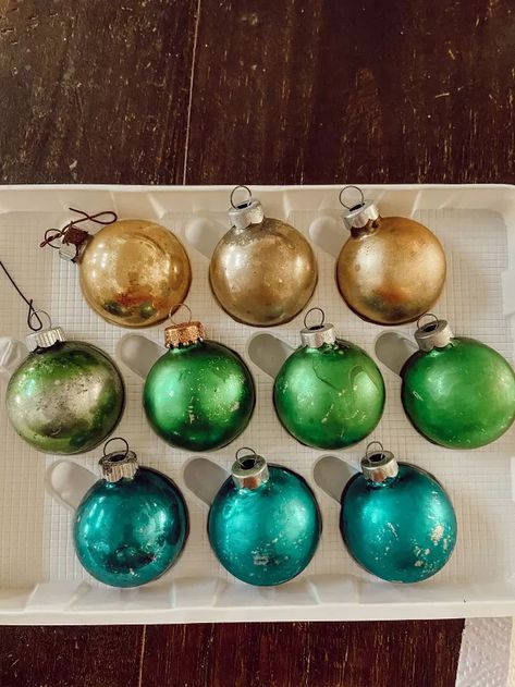 Easiest Way to Age New Christmas Ornaments | Hometalk New Christmas Ornaments, Bathroom Light Fixtures Ceiling, Ornaments To Make, Insect Hotel, Shiny Brite Ornaments, Crafty Christmas, Rustic Ornaments, Custom Shower Curtains, So Many Questions