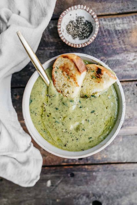 Easy Vegan & Dairy-Free Broccoli Cheese Soup Greek Lemon Rice Soup, Soup With Cheese, Soup Broccoli, Gremolata Recipe, Cheesy Broccoli Soup, Vegan Potato Soup, Creamy Broccoli Soup, Vegan Broccoli, Cheese Vegan