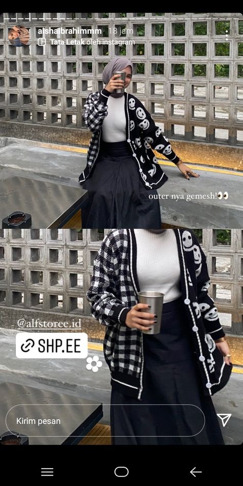 Ootd Hijab Cardigan, Outfit Cardigan, Ootd Hijab, Review Produk, Black Fits, Photo Ideas, Abc, Indonesia, Ootd