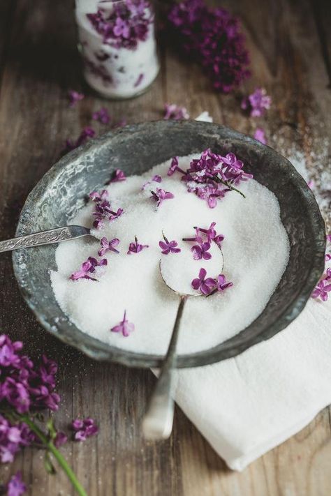 Beautiful boozy popsicles with edible lilac flowers. Learn how to make adult boozy popsicles with edible lilac flowers with a simple gin and tonic popsicle recipe. It's perfect for spring brunch with your lady friends and a fun way to enjoy a summer treat a season early! You can also use pretty spoons in place of a traditional wooden popsicle stick to make your boozy popsicles the perfect addition to your spring wedding or event. Lilac Sugar, Lilac Photography, Boozy Popsicles, Lavender Cookies, Lilac Bushes, Lilac Blossom, Cocktail Bitters, Dessert Photography, Spring Brunch