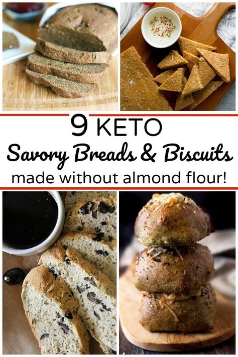 If you're doing a lot of keto/low-carb baking, you're probably using a lot of almond flour, right? Here are over 40 keto baked goods made without almond flour, including cookies, cakes, brownies, muffins, breads, and more! #allthenourishingthings #keto #nutfree #ketodessert #ketobread #ketomuffins #almondflour Keto Baked Goods, Coconut Flour Biscuits, Low Carb Bagels, Bread Keto, Almond Flour Cookies, Baking With Almond Flour, Keto Plan, Low Carb Low Sugar, Low Sugar Recipes