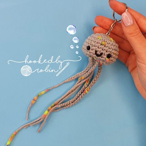 Quick Crochet Projects, Crocheted Jellyfish, Crochet Rings, Crochet Geek, Pola Amigurumi, Crochet Keychain Pattern, Quick Crochet, Crochet Keychain, Crochet Gifts