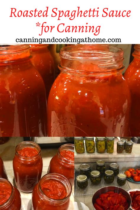 Too Many Tomatoes?! DO THIS!!!!!!!!!  *pressure canned Roasted Spaghetti Sauce, Too Many Tomatoes, Garden Vegetable Recipes, Anaheim Peppers, Chile Salsa, Canadian Recipes, Canned Spaghetti Sauce, Vegetable Spaghetti, Home Canning Recipes