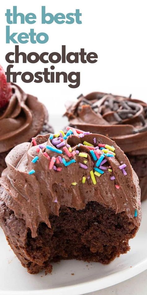 Look no further for the perfect keto chocolate frosting. This sugar-free recipe is smooth and creamy, with rich chocolate flavor. And it takes only 10 minutes to make! Sugar Free Chocolate Frosting, Keto Chocolate Frosting, Chocolate Frosting Recipe, Sugar Free Frosting, Apple Pie Recipe Easy, Keto Baking, Chocolate Frosting Recipes, Sugar Free Treats, Sugar Free Sweets