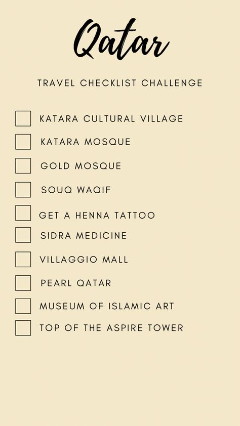 Qatar Bucket List, Doha Bucket List, Qatar Itinerary, Qatar Travel, Bucket List Travel, Travel Life Hacks, Travel Infographic, Holiday Travel Destinations, Top Places To Travel