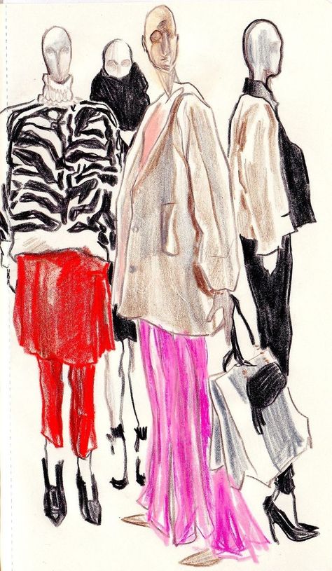 Line Drawing Fashion Illustration, Fashion Paintings, Fashion Sketchbook Inspiration, Fashion Design Inspiration, Sketch Fashion, Fashion Illustration Collage, Fashion Figure, Fashion Figure Drawing, Fashion Illustrations Techniques