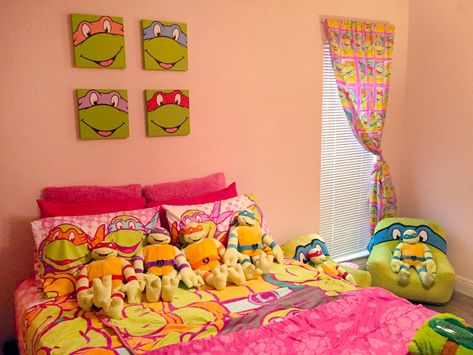 Ninja Turtle Themed Bedroom, Ninja Turtle Bedroom Ideas, Ninja Turtles Bedroom Ideas, Tmnt Room Decor, Teenage Mutant Ninja Turtles Bedroom, Turtle Nursery Theme, Tmnt Bedroom, Toddler Room Ideas Girl, Tmnt Room